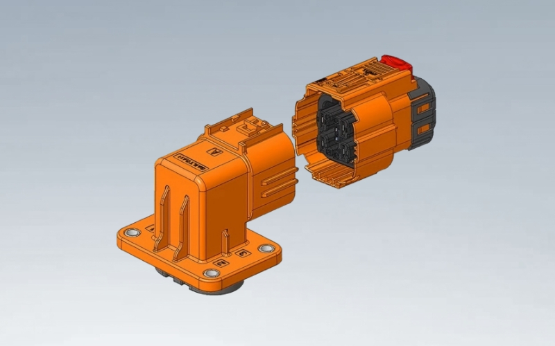 SH1系列 四芯弯头 20A~40A 高压互锁塑胶连接器
