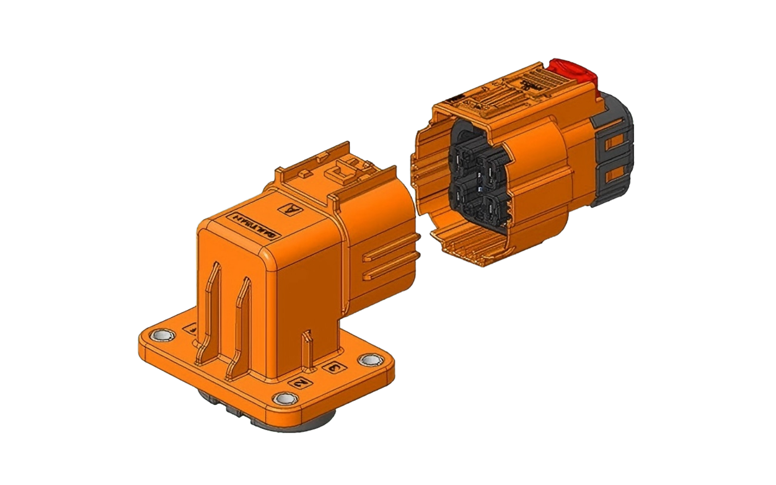 SH1系列 四芯弯头 20A~40A 高压互锁塑胶连接器