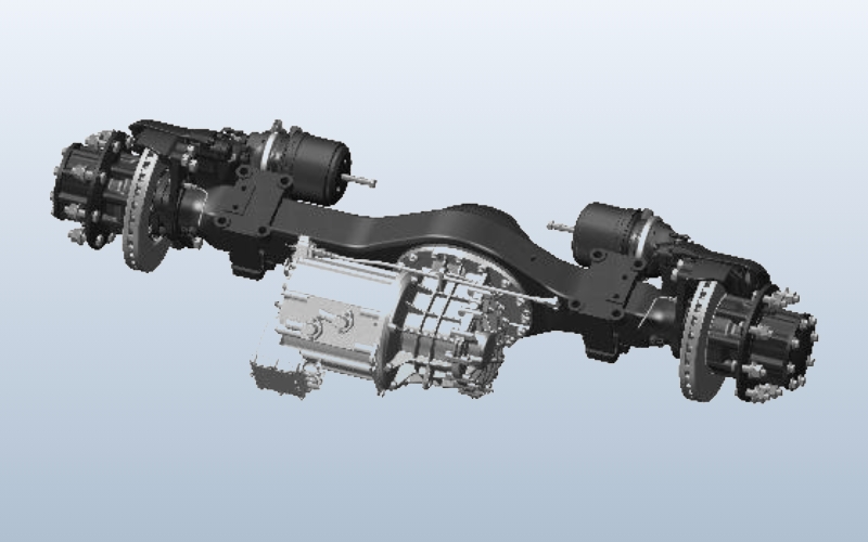 2022年12月，行业8.5米公交首款电驱桥EA85配套宇通零后悬产品批量推广