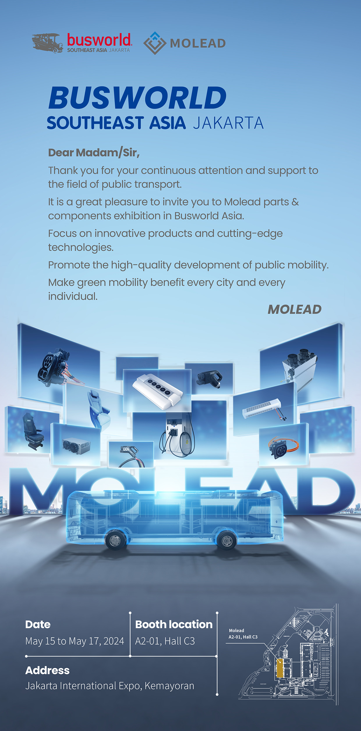 Molead will participate in the busworld exhibition in Jakarta