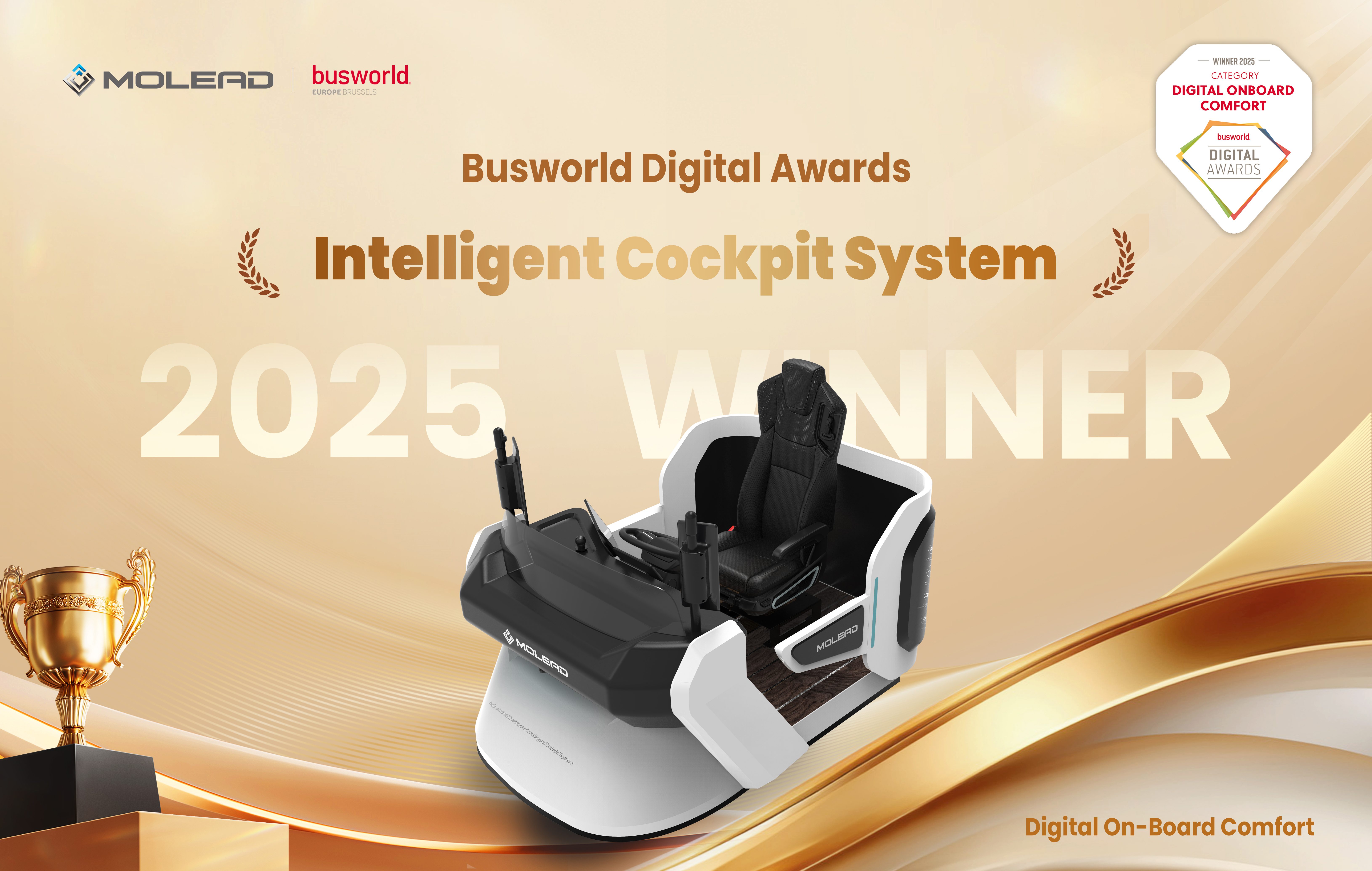 MOLEAD Intelligent Cockpit Won the Busworld 2025 Digital Awards for Comfort